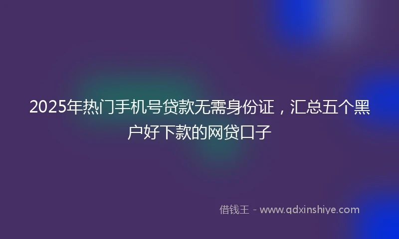 2025年热门手机号贷款无需身份证，汇总五个黑户好下款的网贷口子