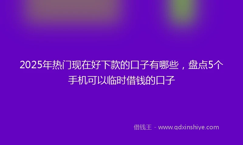 2025年热门现在好下款的口子有哪些,盘点5个手机可以临时借钱的口子