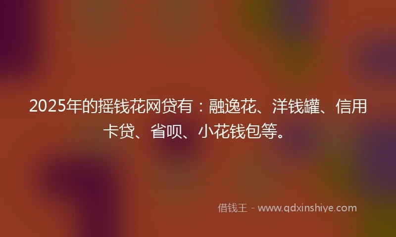 2025年的摇钱花网贷有：融逸花、洋钱罐、信用卡贷、省呗、小花钱包等。