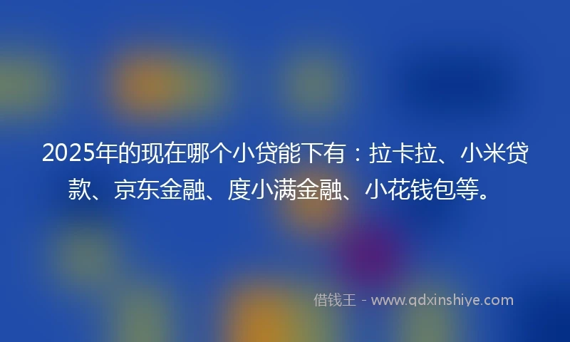 2025年的现在哪个小贷能下有：拉卡拉、小米贷款、京东金融、度小满金融、小花钱包等。