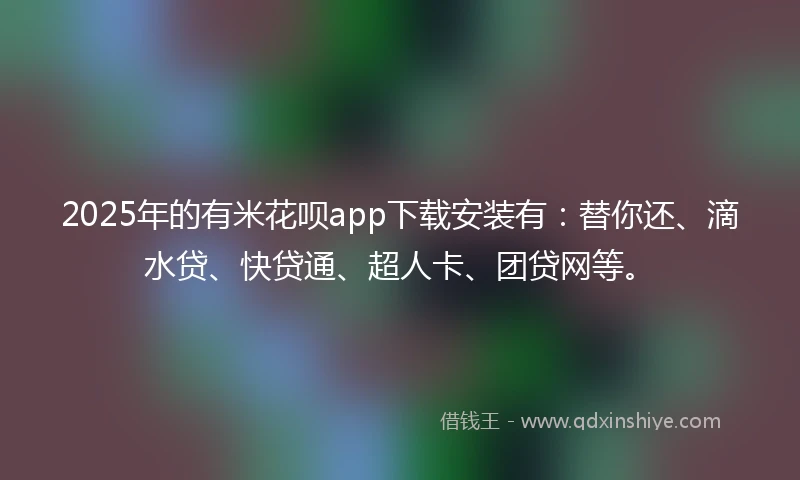 2025年的有米花呗app下载安装有：替你还、滴水贷、快贷通、超人卡、团贷网等。