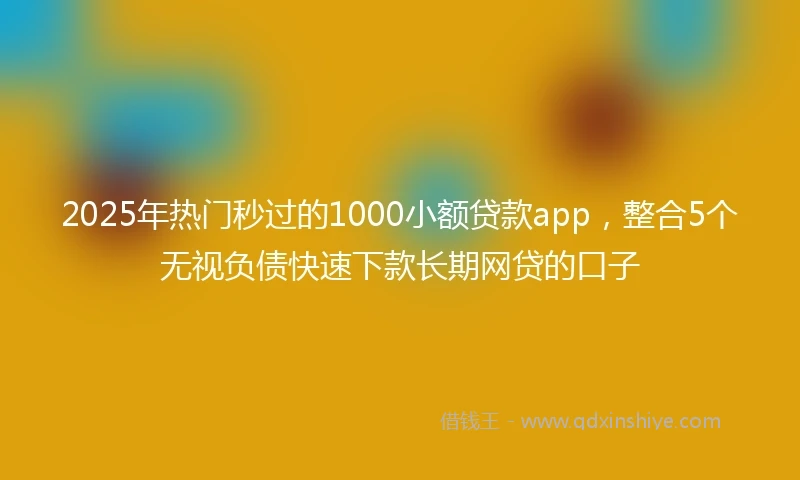 2025年热门秒过的1000小额贷款app，整合5个无视负债快速下款长期网贷的口子