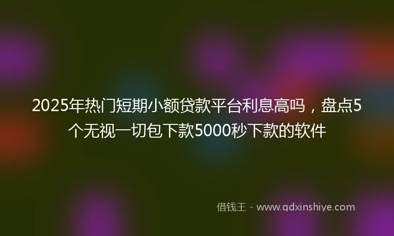 2025年热门短期小额贷款平台利息高吗，盘点5个无视一切包下款5000秒下款的软件