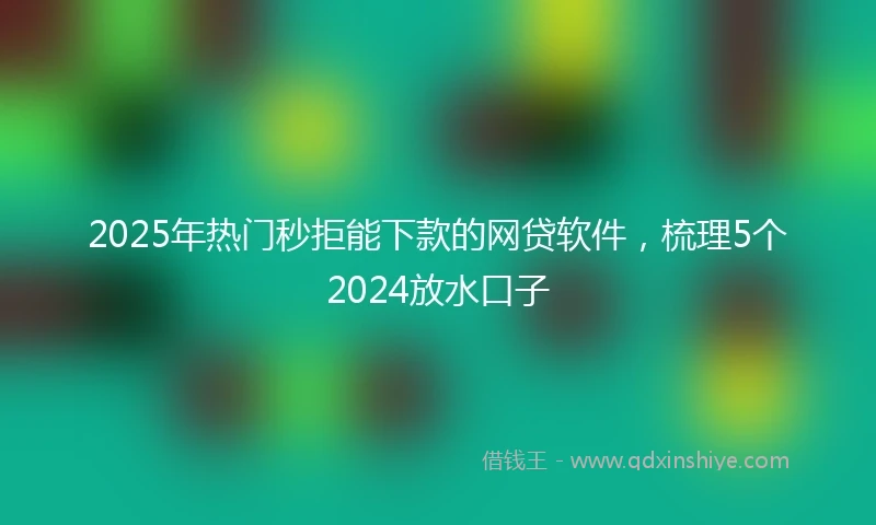 2025年热门秒拒能下款的网贷软件，梳理5个2024放水口子