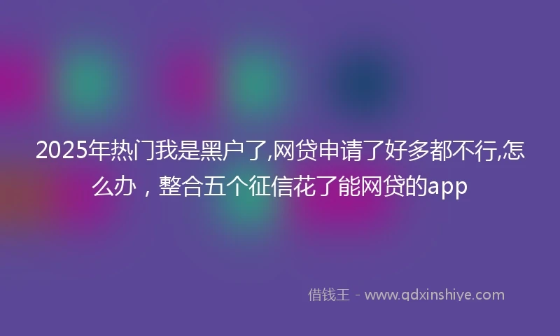 2025年热门我是黑户了,网贷申请了好多都不行,怎么办，整合五个征信花了能网贷的app