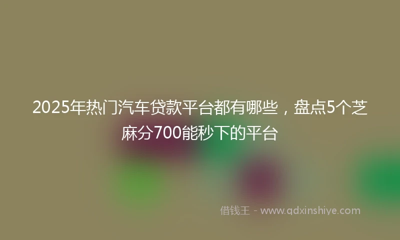 2025年热门汽车贷款平台都有哪些，盘点5个芝麻分700能秒下的平台