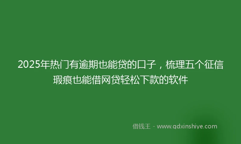 2025年热门有逾期也能贷的口子，梳理五个征信瑕疵也能借网贷轻松下款的软件