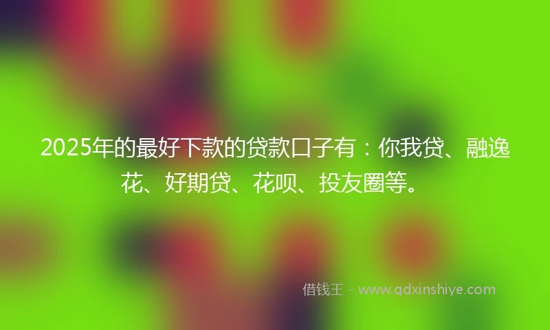 2025年的最好下款的贷款口子有：你我贷、融逸花、好期贷、花呗、投友圈等。