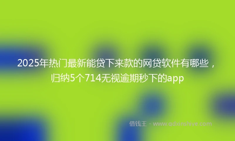 2025年热门最新能贷下来款的网贷软件有哪些，归纳5个714无视逾期秒下的app