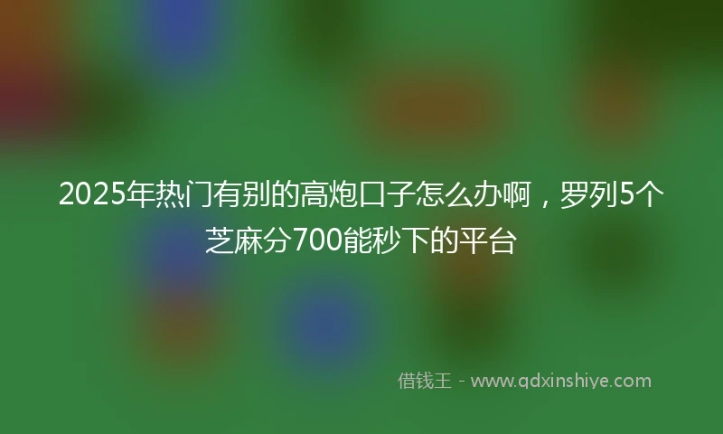 2025年热门有别的高炮口子怎么办啊，罗列5个芝麻分700能秒下的平台