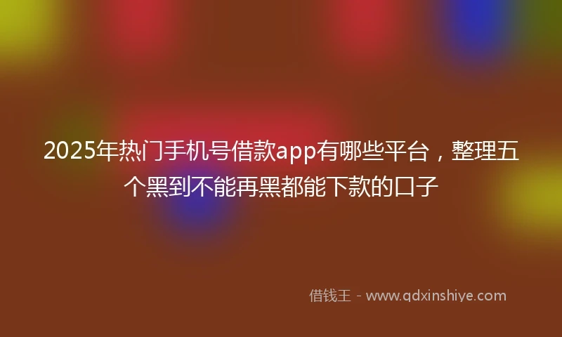 2025年热门手机号借款app有哪些平台，整理五个黑到不能再黑都能下款的口子