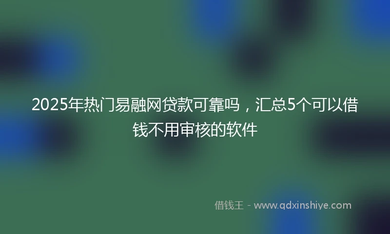2025年热门易融网贷款可靠吗，汇总5个可以借钱不用审核的软件