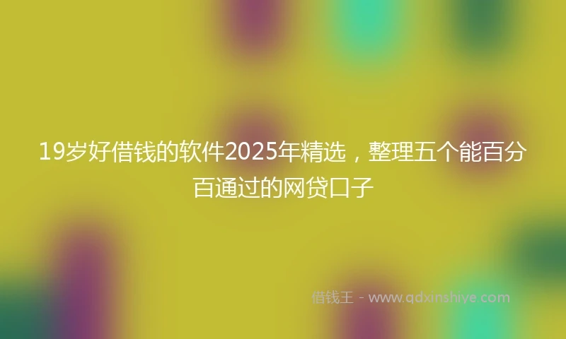 19岁好借钱的软件2025年精选，整理五个能百分百通过的网贷口子