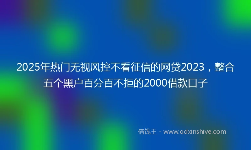 2025年热门无视风控不看征信的网贷2023，整合五个黑户百分百不拒的2000借款口子