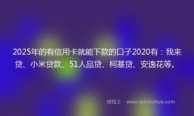 2025年的有信用卡就能下款的口子2020有：我来贷、小米贷款、51人品贷、柯基贷、安逸花等。