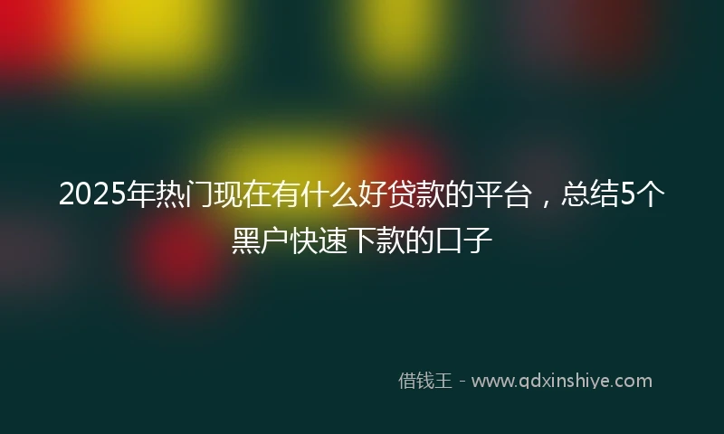 2025年热门现在有什么好贷款的平台,总结5个黑户快速下款的口子