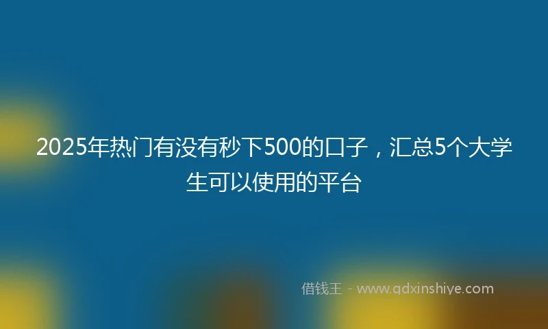 2025年热门有没有秒下500的口子，汇总5个大学生可以使用的平台