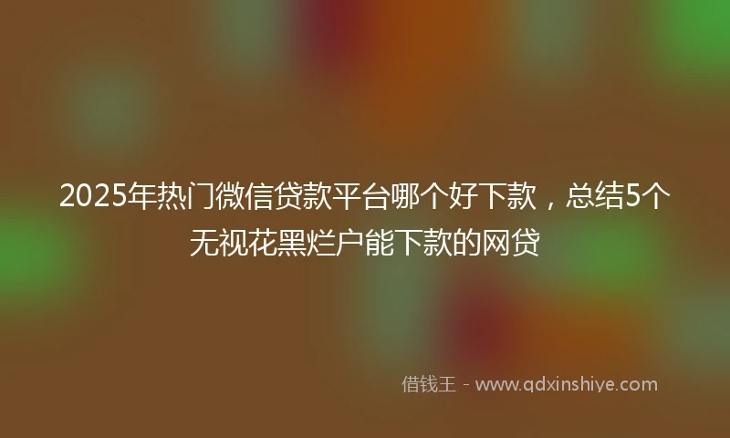 2025年热门微信贷款平台哪个好下款，总结5个无视花黑烂户能下款的网贷