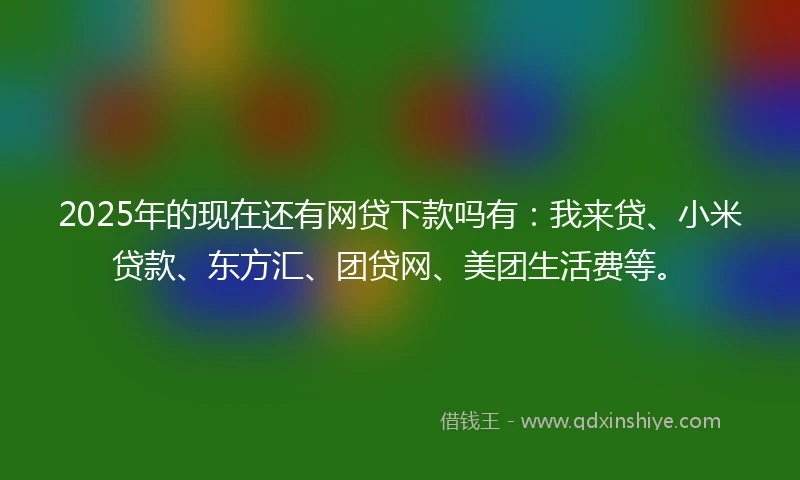 2025年的现在还有网贷下款吗有：我来贷、小米贷款、东方汇、团贷网、美团生活费等。