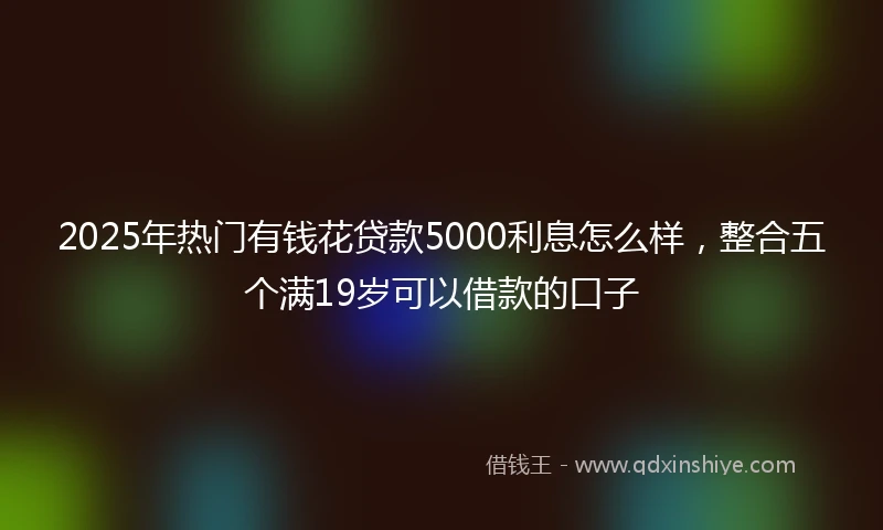 2025年热门有钱花贷款5000利息怎么样，整合五个满19岁可以借款的口子