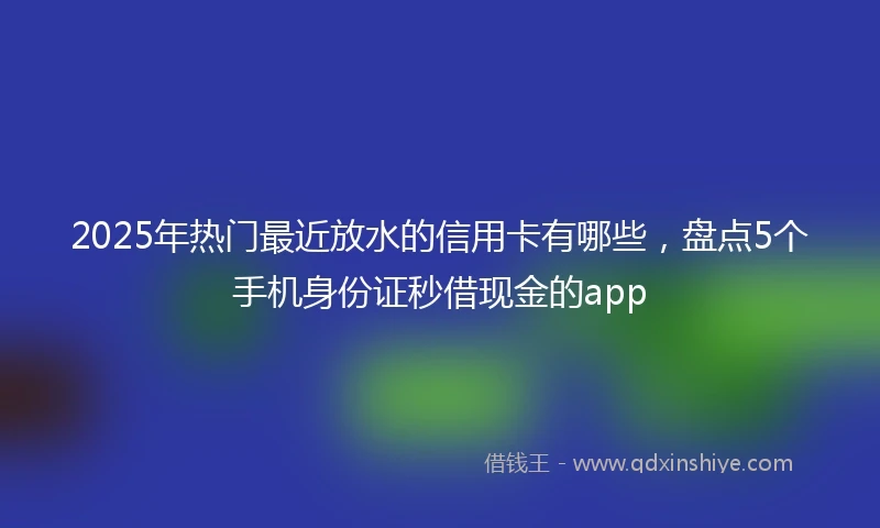 2025年热门最近放水的信用卡有哪些，盘点5个手机身份证秒借现金的app