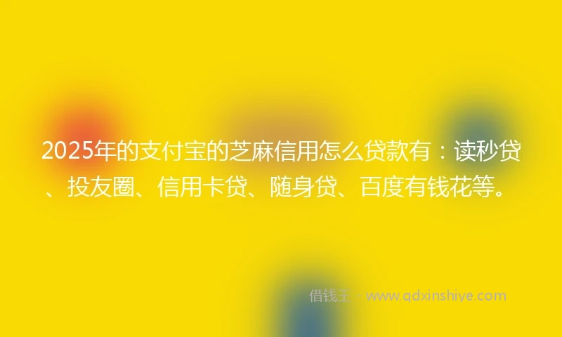 2025年的支付宝的芝麻信用怎么贷款有：读秒贷、投友圈、信用卡贷、随身贷、百度有钱花等。