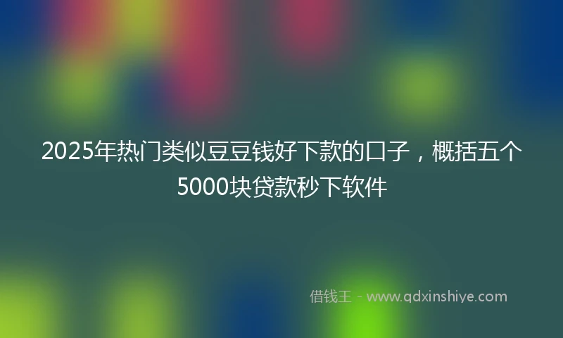2025年热门类似豆豆钱好下款的口子，概括五个5000块贷款秒下软件