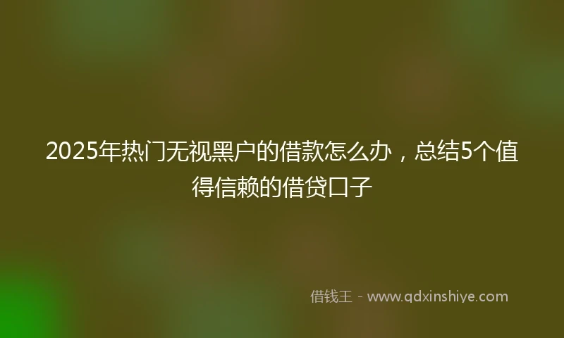 2025年热门无视黑户的借款怎么办，总结5个值得信赖的借贷口子