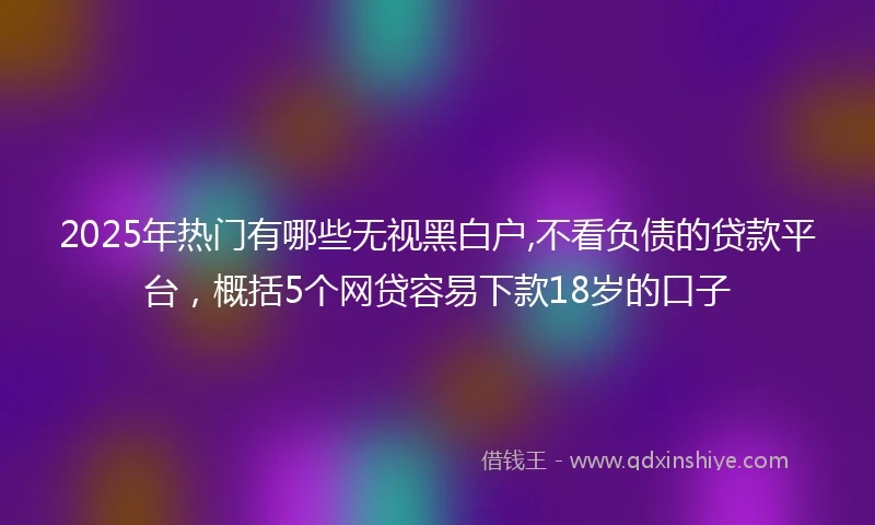 2025年热门有哪些无视黑白户,不看负债的贷款平台，概括5个网贷容易下款18岁的口子
