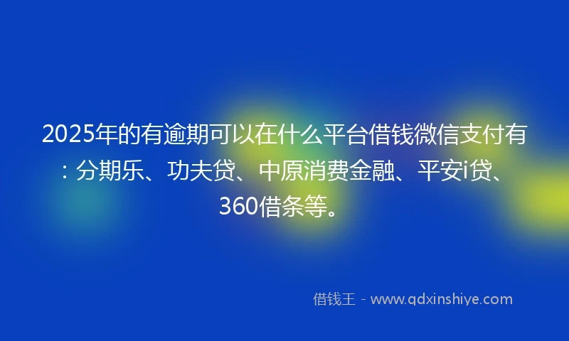 2025年的有逾期可以在什么平台借钱微信支付有：分期乐、功夫贷、中原消费金融、平安i贷、360借条等。
