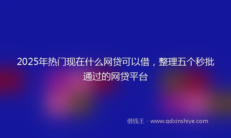 2025年热门现在什么网贷可以借，整理五个秒批通过的网贷平台