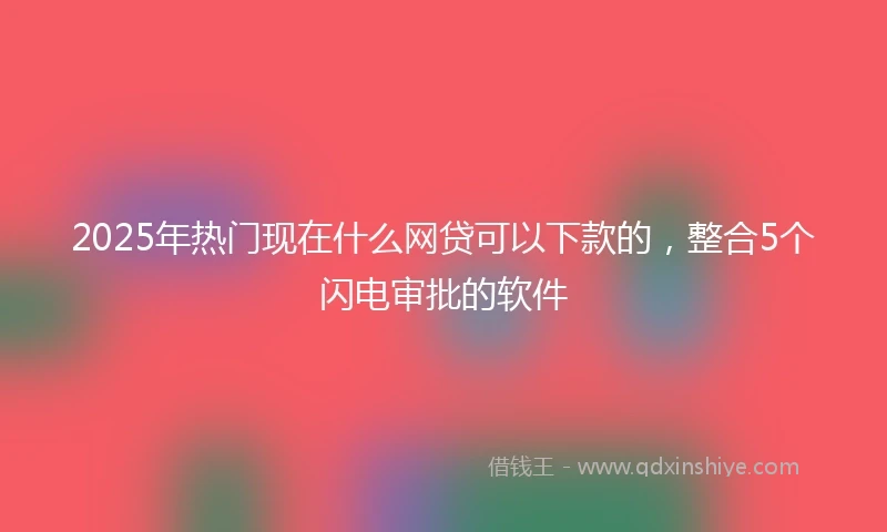 2025年热门现在什么网贷可以下款的，整合5个闪电审批的软件