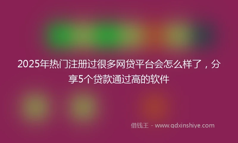 2025年热门注册过很多网贷平台会怎么样了，分享5个贷款通过高的软件