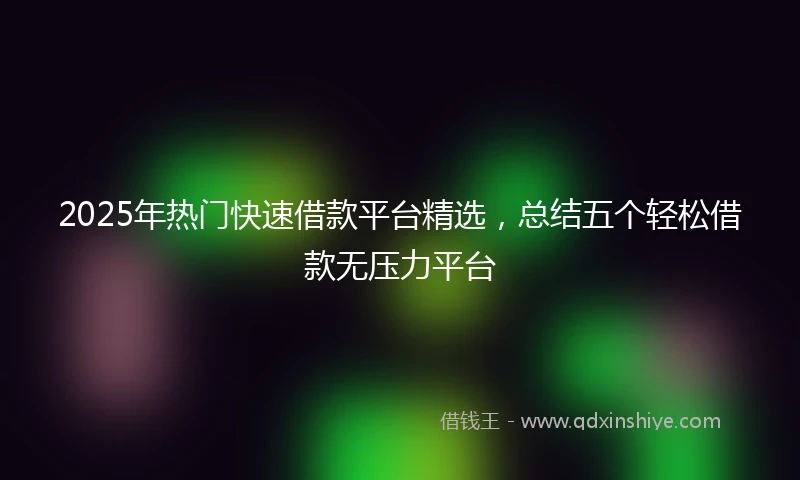 2025年热门快速借款平台精选，总结五个轻松借款无压力平台