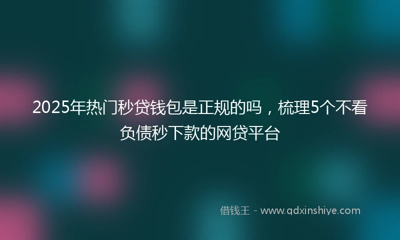 2025年热门秒贷钱包是正规的吗，梳理5个不看负债秒下款的网贷平台