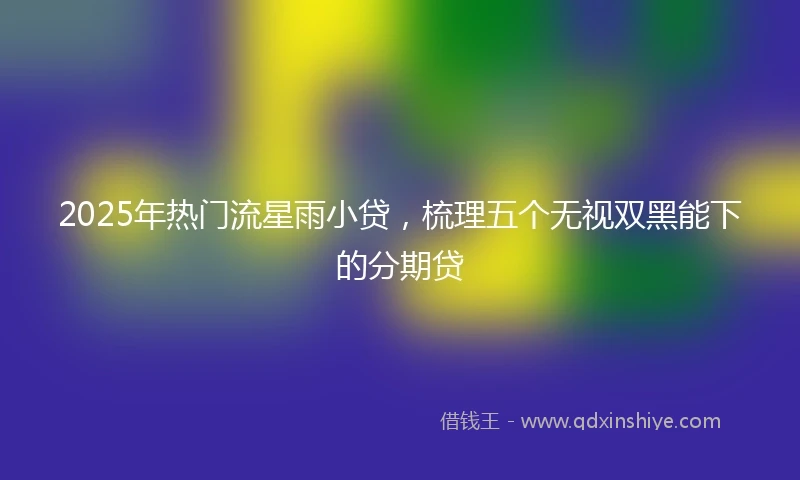 2025年热门流星雨小贷，梳理五个无视双黑能下的分期贷