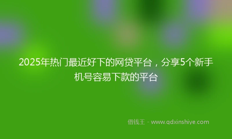2025年热门最近好下的网贷平台，分享5个新手机号容易下款的平台