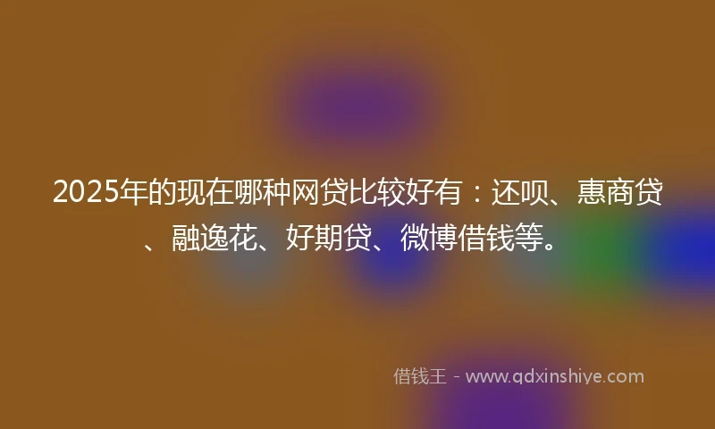 2025年的现在哪种网贷比较好有：还呗、惠商贷、融逸花、好期贷、微博借钱等。