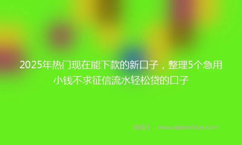 2025年热门现在能下款的新口子，整理5个急用小钱不求征信流水轻松贷的口子