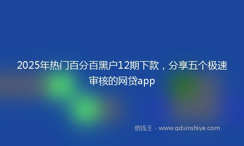 2025年热门百分百黑户12期下款，分享五个极速审核的网贷app