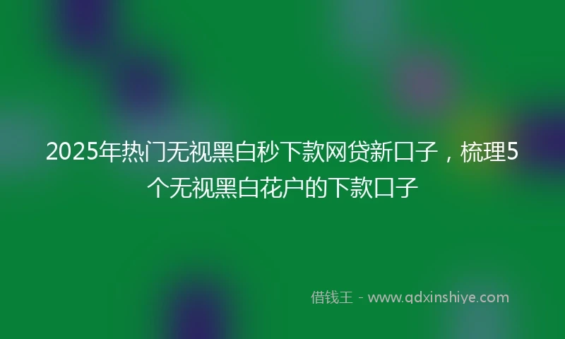 2025年热门无视黑白秒下款网贷新口子，梳理5个无视黑白花户的下款口子