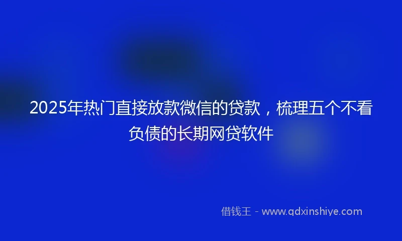 2025年热门直接放款微信的贷款，梳理五个不看负债的长期网贷软件