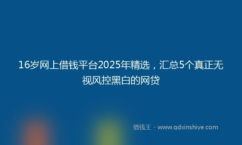 16岁网上借钱平台2025年精选，汇总5个真正无视风控黑白的网贷