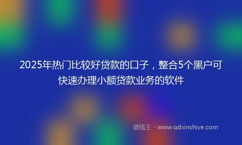 2025年热门比较好贷款的口子，整合5个黑户可快速办理小额贷款业务的软件