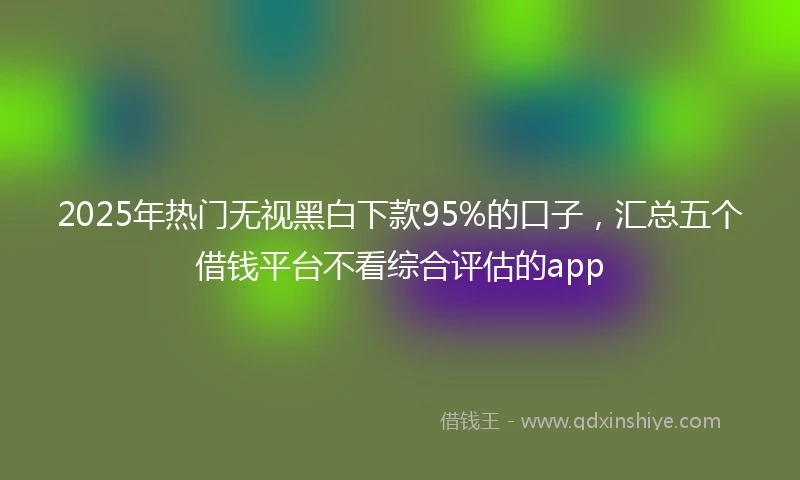 2025年热门无视黑白下款95%的口子，汇总五个借钱平台不看综合评估的app