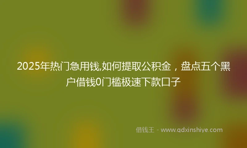2025年热门急用钱,如何提取公积金，盘点五个黑户借钱0门槛极速下款口子