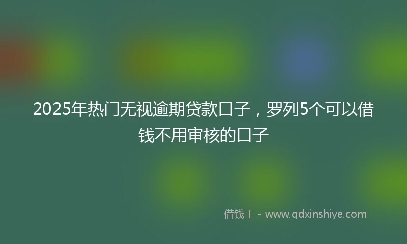 2025年热门无视逾期贷款口子，罗列5个可以借钱不用审核的口子