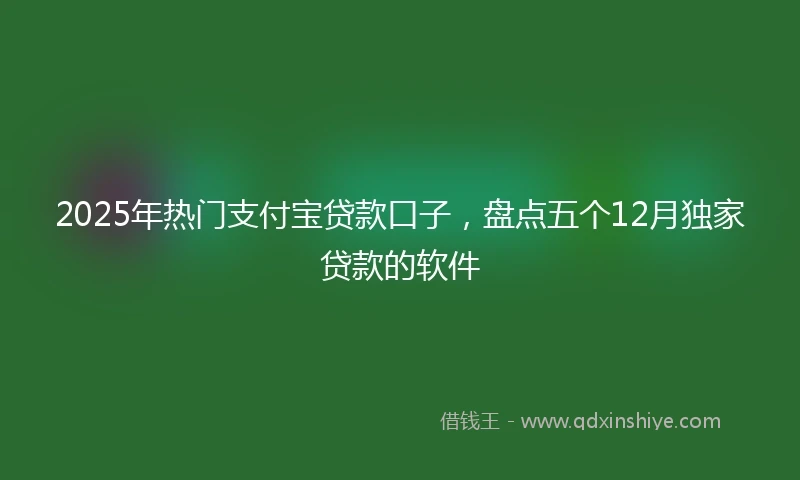 2025年热门支付宝贷款口子，盘点五个12月独家贷款的软件
