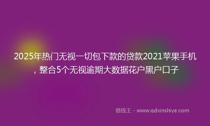 2025年热门无视一切包下款的贷款2021苹果手机，整合5个无视逾期大数据花户黑户口子