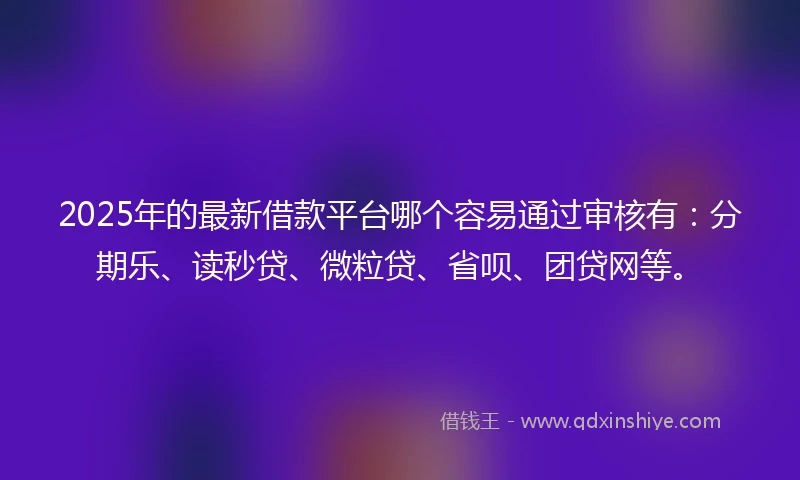 2025年的最新借款平台哪个容易通过审核有：分期乐、读秒贷、微粒贷、省呗、团贷网等。